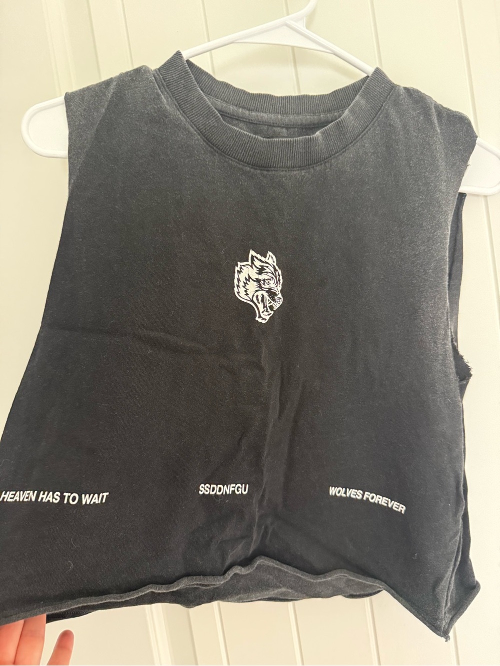 Darc Sport Black Muscle Tee with White Wolf Graphic